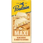 POULAIN Tablette de chocolat blanc maxi noisettes la tablette de 190g