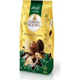 FERRERO Bouchées Chocolat au Lait, Blanc, Noirs et Noisette ROCHER PETITS PLAISIRS sachet 200g