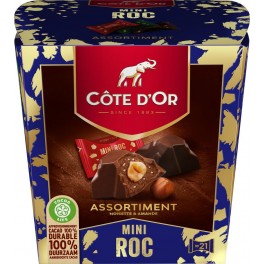 COTE OR Assortiment de chocolats avec noisettes Mini Roc COTE D'OR 195g