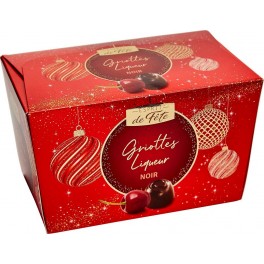 ESPRIT DE FETE Bonbons chocolat noir griottes liqueur 205g